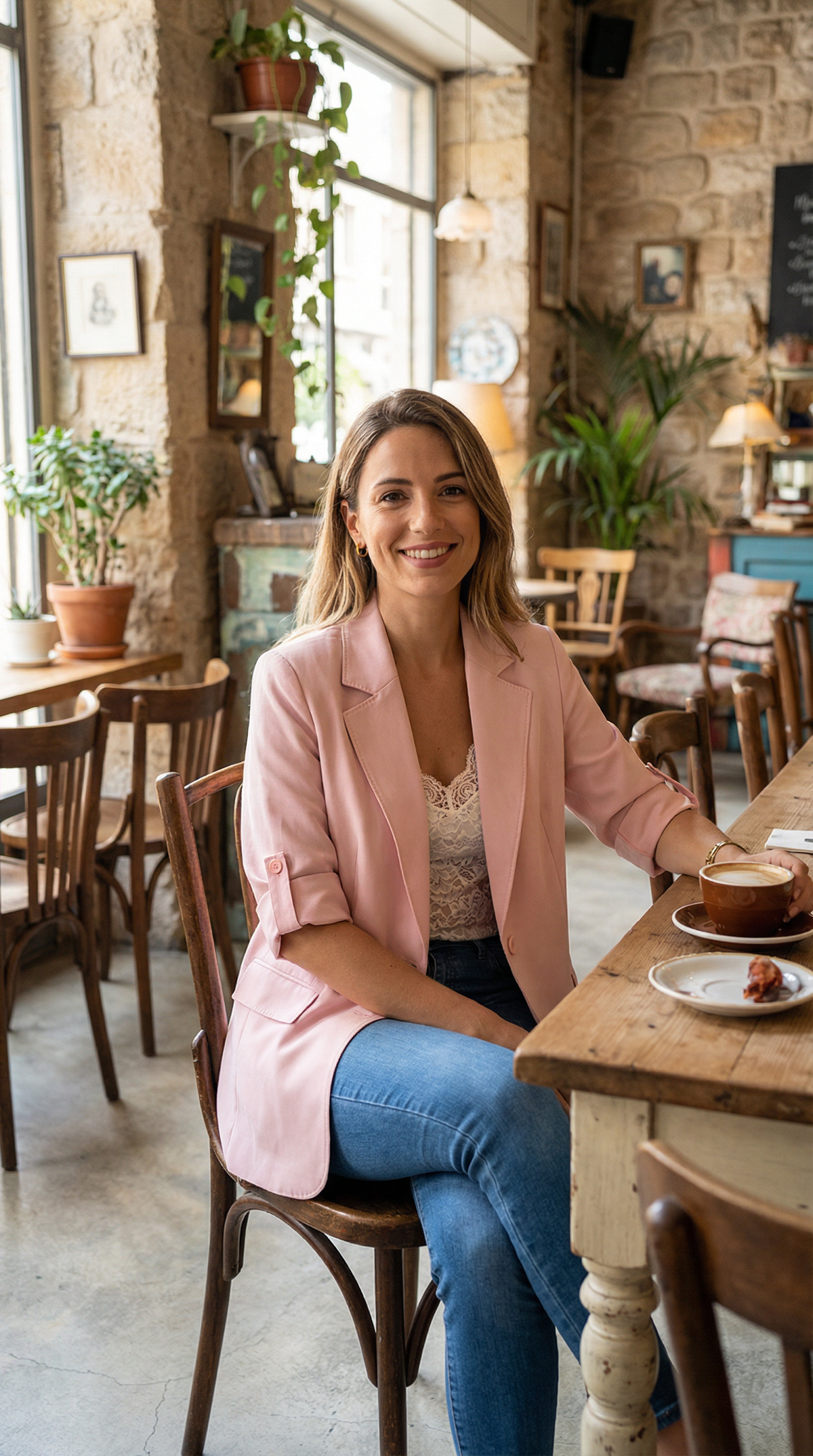 Blush Linen Blazer