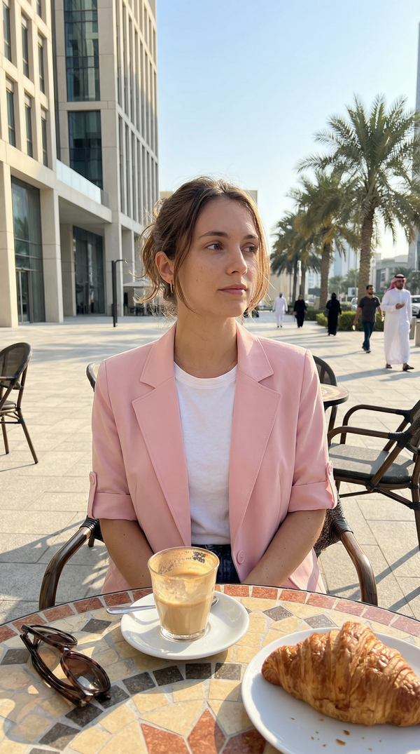 Blush Linen Blazer