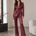 Bordeaux Satin Suit