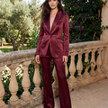 Bordeaux Satin Suit