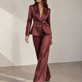 Bordeaux Satin Suit