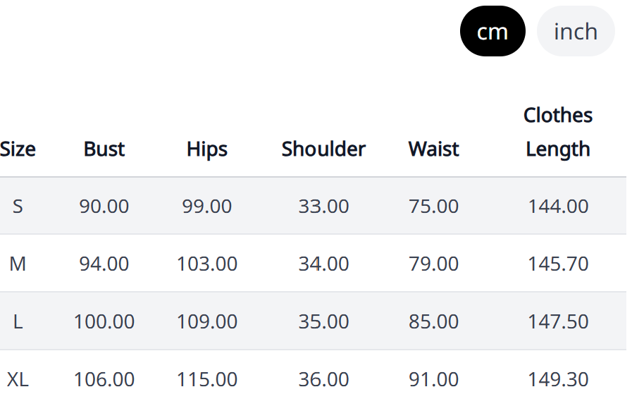 Size Chart