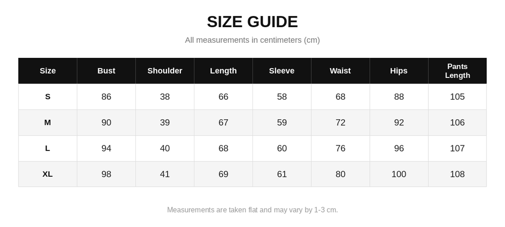 Size Chart