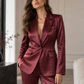 Bordeaux Satin Suit