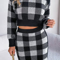 Stylish Slight Stretch Lattice Skirt Set