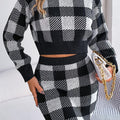 Stylish Slight Stretch Lattice Skirt Set