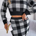 Stylish Slight Stretch Lattice Skirt Set