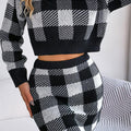 Stylish Slight Stretch Lattice Skirt Set