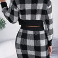 Stylish Slight Stretch Lattice Skirt Set