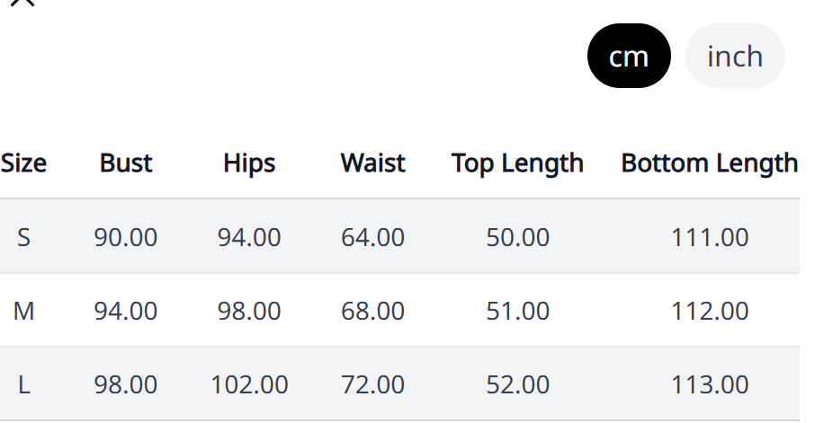 Size Chart