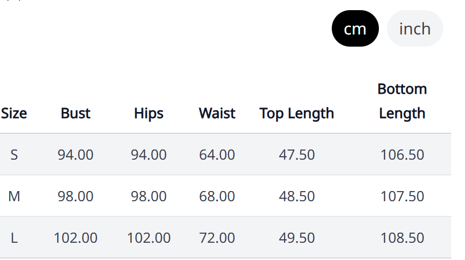 Size Chart