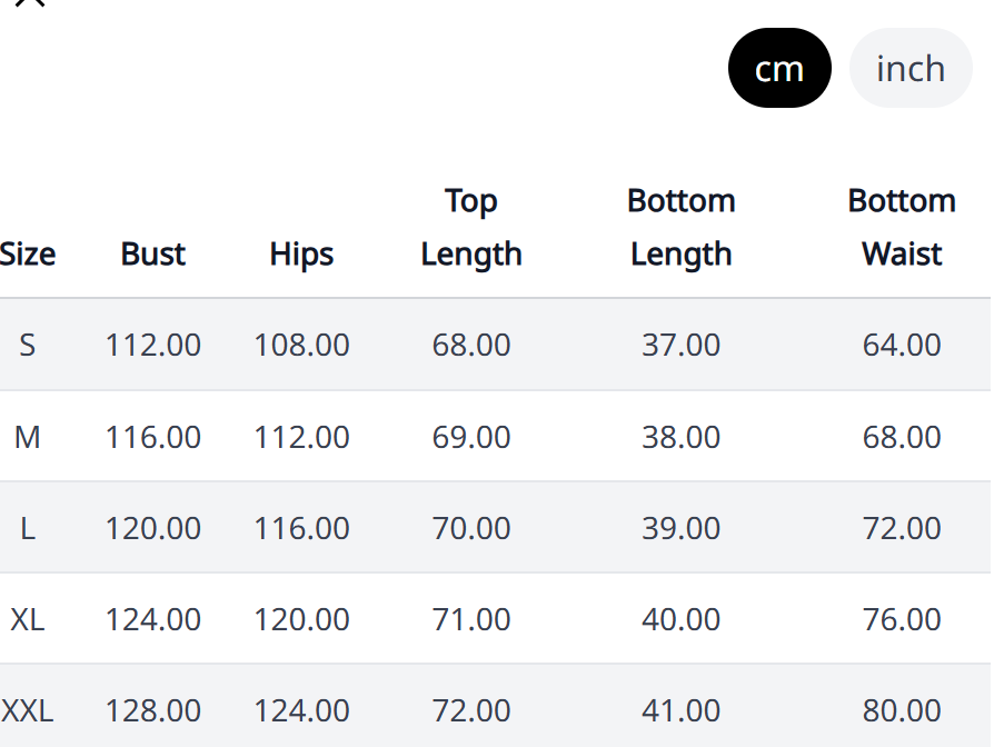 Size Chart