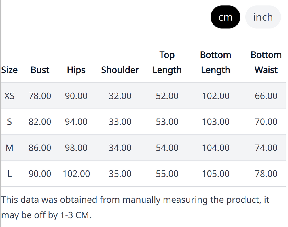 Size Chart