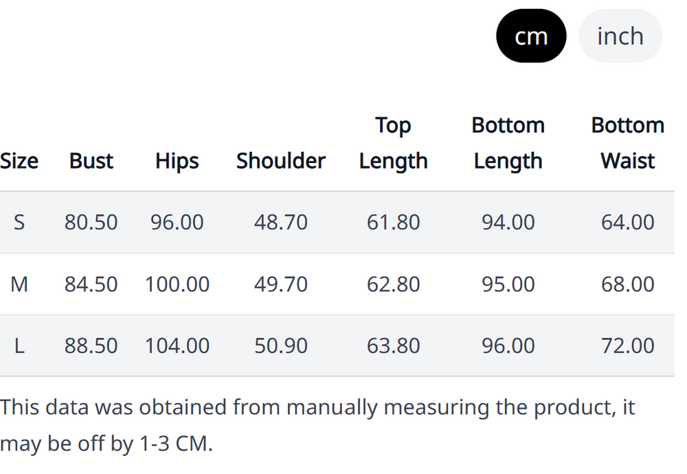 Size Chart