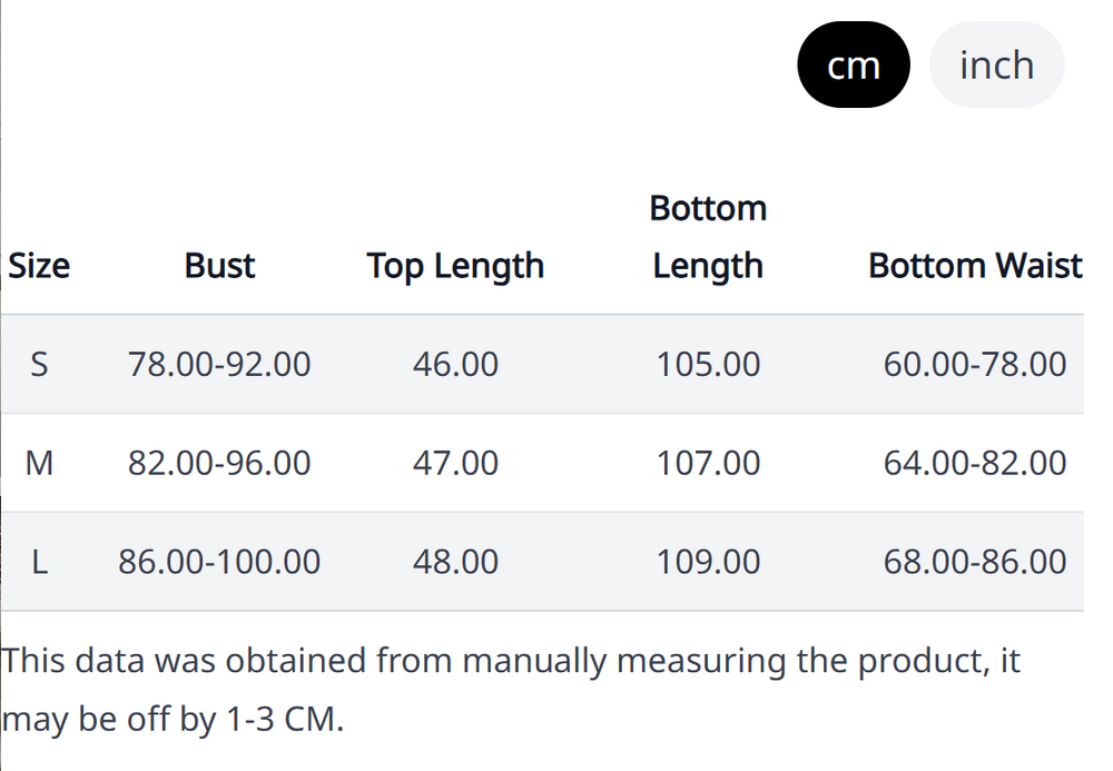 Size Chart
