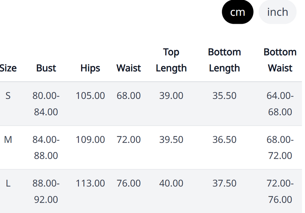 Size Chart