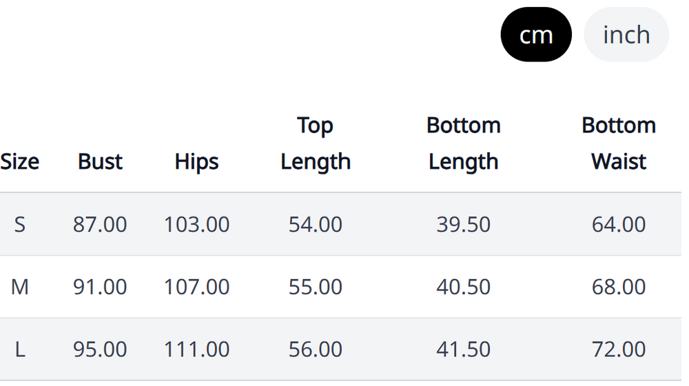 Size Chart