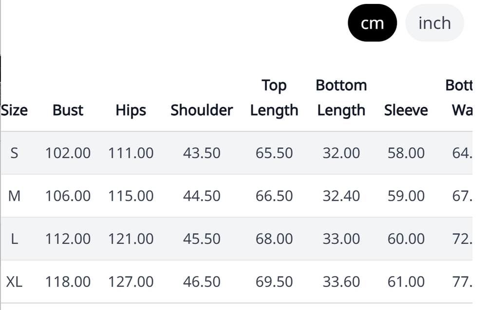 Size Chart