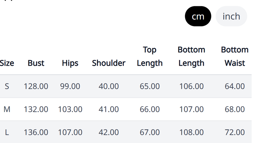 Size Chart