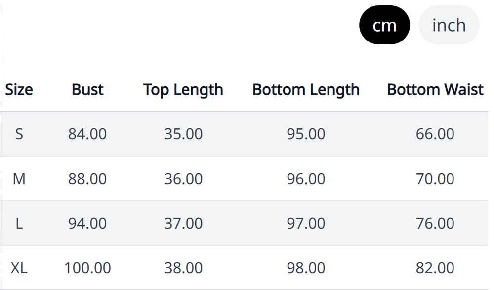 Size Chart