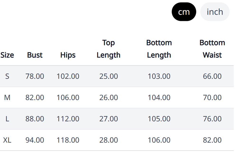 Size Chart