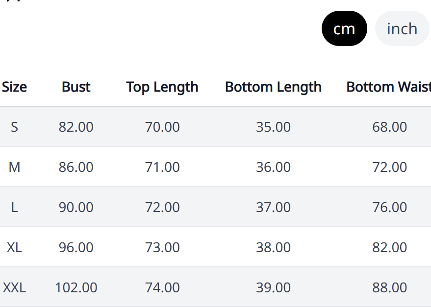 Size Chart
