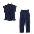 Denim Vest Set