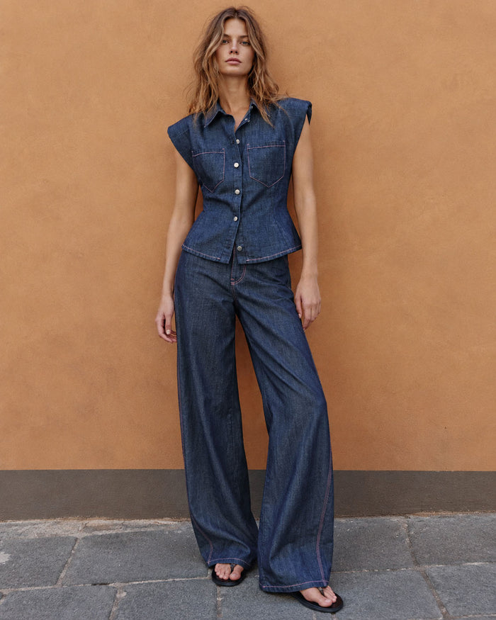 Denim Vest Set