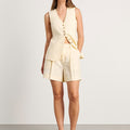Vanilla Sand Linen Vest Set