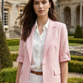 Blush Linen Blazer
