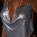 Metal-chain sling exquisite vest