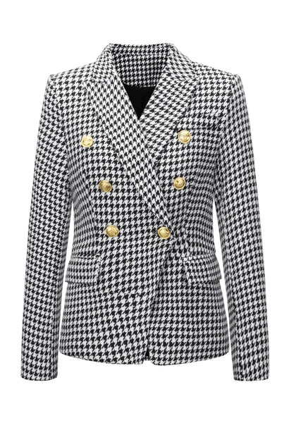 Houndstooth Elegance Blazer