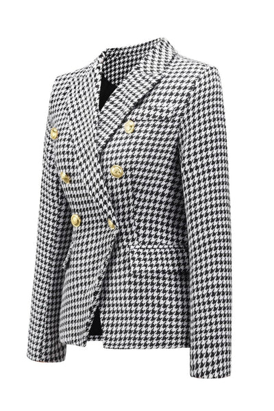 Houndstooth Elegance Blazer