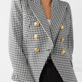 Houndstooth Elegance Blazer