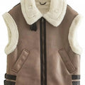 Black Shearling Vest