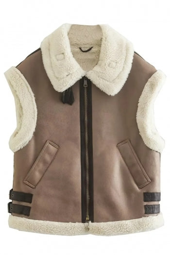 Black Shearling Vest