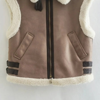 Black Shearling Vest