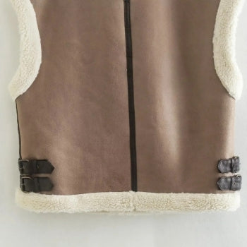 Black Shearling Vest