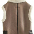Black Shearling Vest