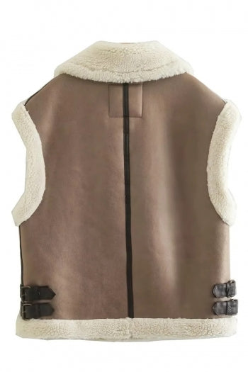 Black Shearling Vest