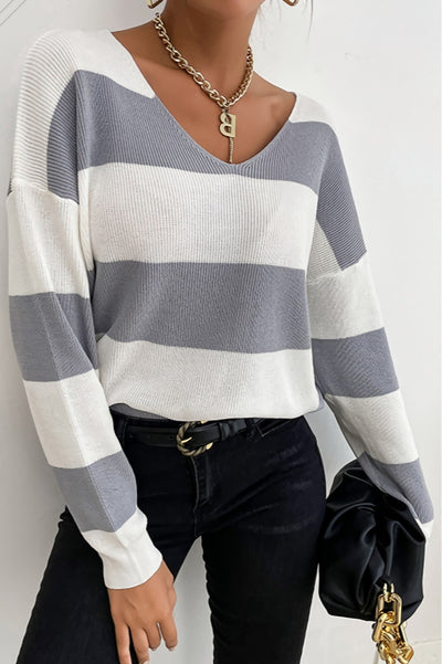 Slight Stretch Stripe Sweater