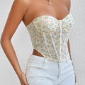 Summer Floral Lace-up Tank Top
