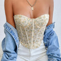 Summer Floral Lace-up Tank Top