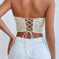 Summer Floral Lace-up Tank Top