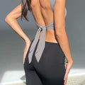 Stretch Lace-up Backless Slim Top