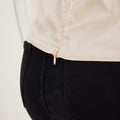 Exquisite Satin One-Shoulder Zip-Up Top