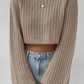 Ivory Cascade Sweater - Khaki