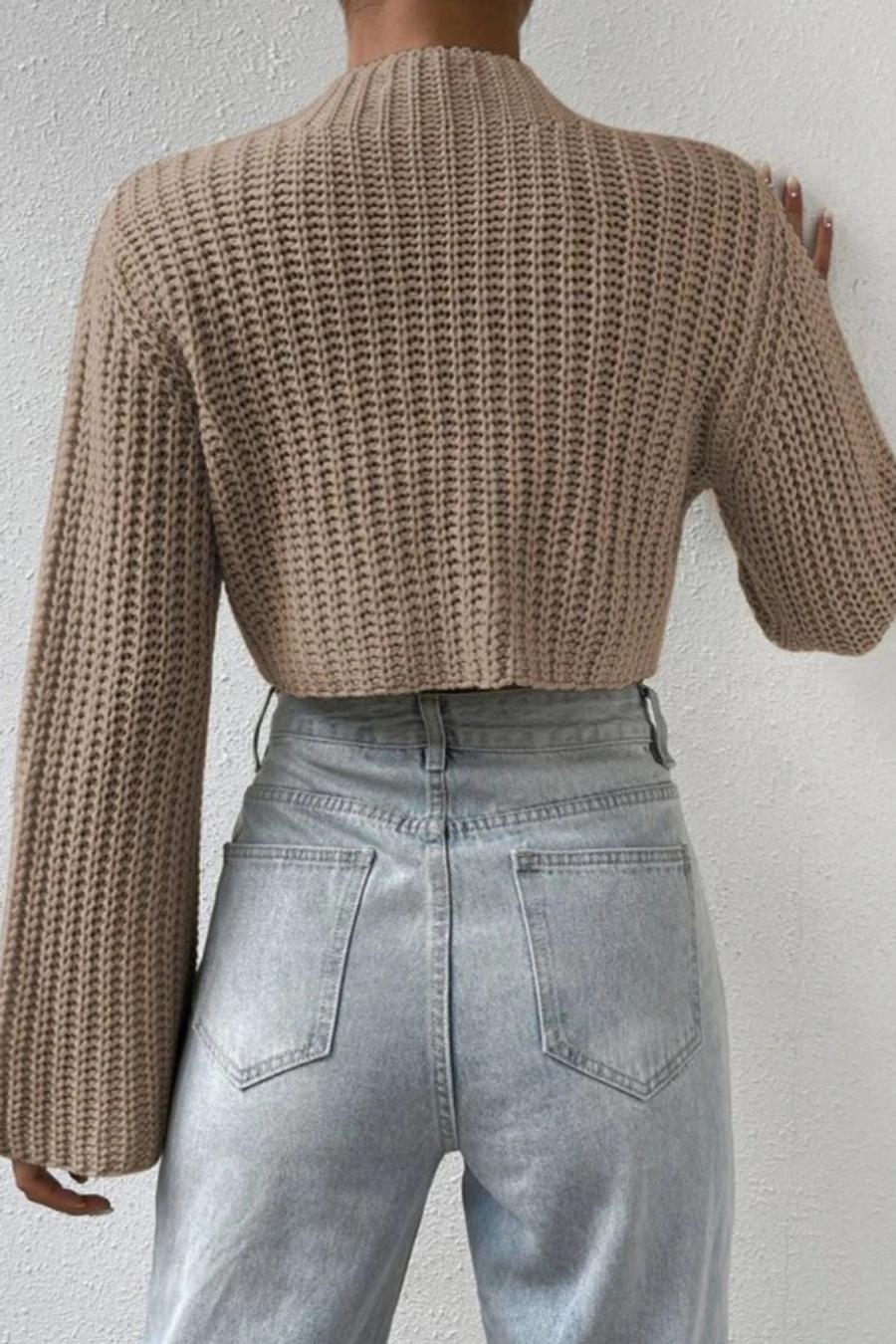 Exquisite Slight Stretch Ribbed Sweater