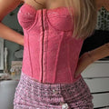 Rosy Backless Lace Delight