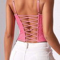 Rosy Backless Lace Delight